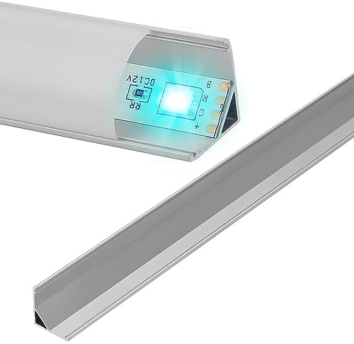 Eulenke Premium LED Aluminium Profil 10x1m - Hochwertiges Aluminium V-Form Profil mit milchig-weißer Abdeckung - Ideal für LED Streifen - Inklusive Endkappen & Montagematerial für den Innenbereich