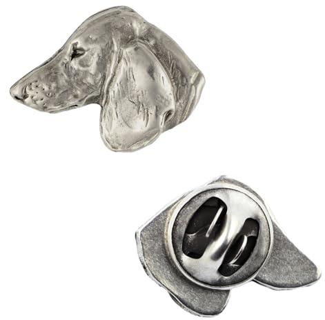 Art-Dog Unikate Silber Hund Anstecknadel - Versilbert Handmade - Broschen Frauen - Lustige Pins - Silber Brosche Schmuck