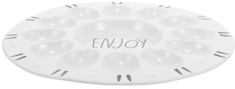 HOLIDYOYO Bandeja para Huevos Rellenos 10.5 Pulgadas Plato Antiadherente para Servir Huevos Duros con Compartimentos para Catering Fiesta Y Restaurante