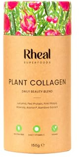 Rheal Plant Collagen Powder, 150g (30 Servings), Vegan Collagen Booster with Vitamin C Superfoods, Supports Skin Health, Glow & Elasticity, Drinkable Skincare Supplement, Certified Organic