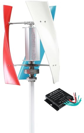 HUIZHITENGDA 1000W-5000W Eje Vertical Aerogenerador, 220V 48V 24V 12V AC con Controlador MPPT Generador portátil 220V AC Salida Hogar Kit Completo,12v