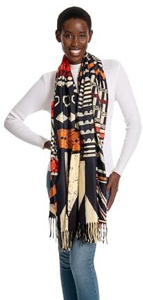 Bufanda suave de cachemira para mujer, estilo tribal africano, estampado de doble cara, chal cálido, bufanda grande de invierno, Estilo africano-2, 78.7x27.5inch