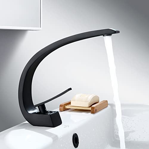 kreatives unterbauwaschbecken, komplett aus Kupfer, nordisches heißes und kaltes Wasser, einlochmontage, schwarzes Badezimmer, wc, waschbecken, kunstwaschtischarmatur, langtosa (schwarz)
