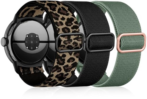Epova Nylon Armbänder kompatibel mit Google Pixel Watch 4 3 2 1 Armband | 3 Stück Weiches Elastisches Sportarmband für Pixel Watch 4 3 2 1 41mm Armband