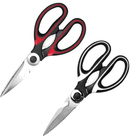 Amosfun 2 Pièces Ciseaux cisailles à poisson cisaillement des écailles de poisson cisailles à viande scissors ciseau cuisine gadget de cuisine ustensiles de cuisine Acier inoxydable