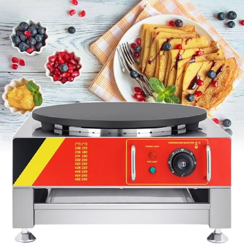 CrêPièRe éLectrique Commerciale 1650 W/3000 W 16 Avec Un Chauffe-Tiroir, TempéRature RéGlable De 122 à 572 ℉,110V