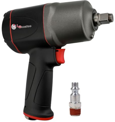 LE LEMATEC 1/2 Impact Wrench - High Torque 1000 ft-lbs, Twin Hammer Pneumatic Impact Gun, Lightweight Aluminum Housing, 8500 RPM for Auto Repair & Tire Shops - LE-IWT-R102