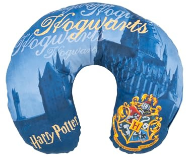 United Labels Harry Potter Coussin de nuque de voyage confortable pour voiture et avion Motif Poudlard Bleu
