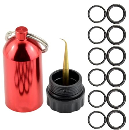 Tauch-O-Ring Set - 12 Stück O-Ringe, Minii Tauchflasche | Taucherflasche Schlüsselanhänger mit O-Ring, Miniaturgehäuse aus Aluminiumlegierung, S'ad