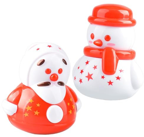 POPETPOP 2stücke Mini Schneemann Keramik Figur Schneemann-Tumbler Schreibtisch-Ornament Weihnachten Dekoration Tumbler-schneemann Kleine Schneemann-Figur Schreibtisch-Dekoration