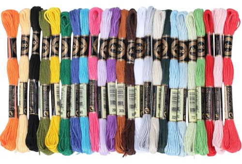 CABODYALS 24 Knäuel 6 Stränge Stickgarn In Regenbogenfarben Bunt Bunte Freundschaftsarmbandschnur Polyester Farbverlauf Kreuzstich Garn Garnfäden Zum Handnähen von Armbändern Basteln Heimwerken