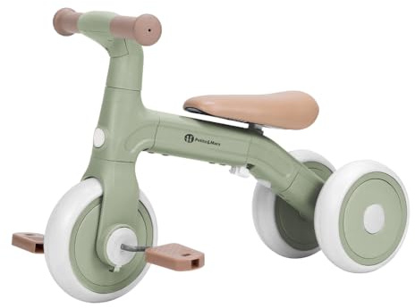 3-in-1 Kinder Laufrad ab 1 Jahr Petite&Mars Bingo – Mit Pedalen, Ultraleicht (2,3 kg), Verstellbar, Fördert Gleichgewicht & Motorik, Erste Fahrrad für Babys 12–36 Monate bis zu 25 kg (Beige)