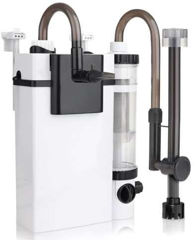 hygger Hang On Akvariefilter, tyst yttre filter för fisktank, 600 l/h 8 W akvariefilter med samlare för fiskspill, justerbar vattenflöde Hang On bakfilter för tankar upp till 56-113 l