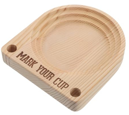 KOMBIUDA Portavasos de Madera con Ranura para marcadores - Organizador de Vasos Desechables para Fiestas - Soporte para dispensadores de Bebidas para reuniones Festivas - Evita confusiones y Reduce