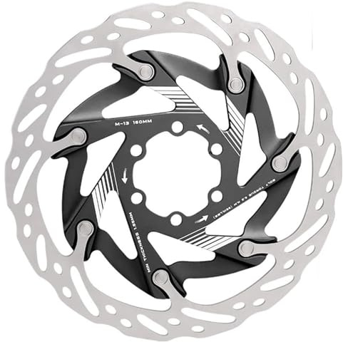 cyklar bakbromstrumma Cykelbromsskiva 6 skruvskivkylning ihåliga belägg 160 mm MTB Cykel Hydraulisk Ultralätt flytande rotor Bakre rullbromssats(Black 160mm)