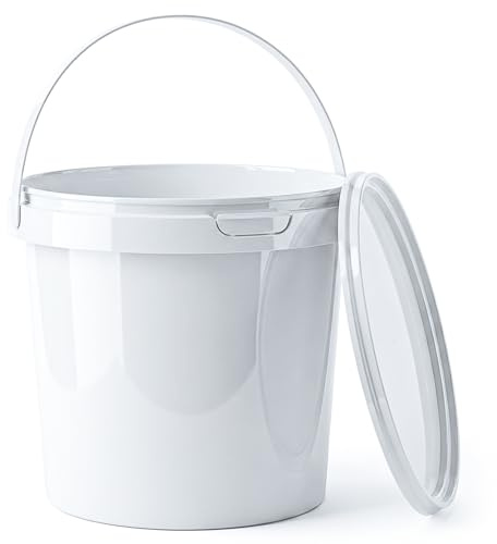 Invigortex 2 Litre White Food-Grade Plastic Bucket with Tamper-Evident Lid and Handle - BPA-Free Polypropylene Industrial Container - Durable Airtight Secure Pail - Made in Denmark (5)