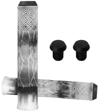 GAJUS Manguitos para Bicicleta y Patinete Goma Antideslizantes,Par Puños para Manillar con Diseño,para MTB BMX Scooter Freestyle,Manguitos Bicicleta MTB Espuma Manguitos Patinete Freestyle(Blanco)