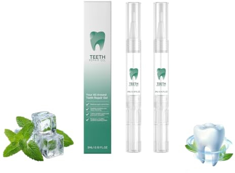 Gel de réparation des dents, gel de réparation des gencives et haleine fraîche, application facile (2 pièces, 3 ml)