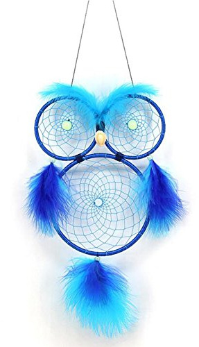Malicosmile Owl Dream Catcher for Kids, Glow in The Dark Blue Dream Catchers Owl Decor for Home Bedroom Wall Hanging Decorations