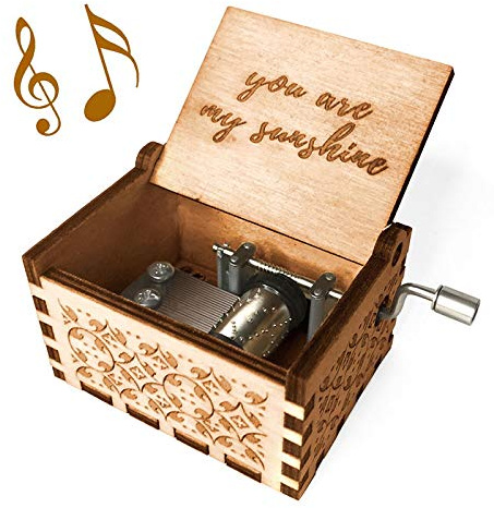 Ucuber You are My Sunshine Music Box, Wood Laser Engraved Cute Box Best Gift for Wife, Son, Daughter, Dad, Mom, Wedding Anniversary Birthday Christmas Valentine's Day