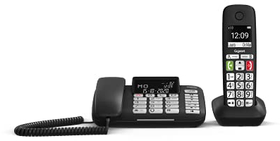 Gigaset DL780 Plus - Telefono Fisso più Cornetta Cordless Aggiuntiva - Sincronizzazione delle Chiamate - Suonerie Forti, Nero [Versione Italiana]