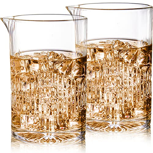 DEAYOU 2 Pack 750ml Cocktail Rührglas, Glas Shaker mit beschwertem Boden für Barkeeper, Haushalt, Old Fashioned