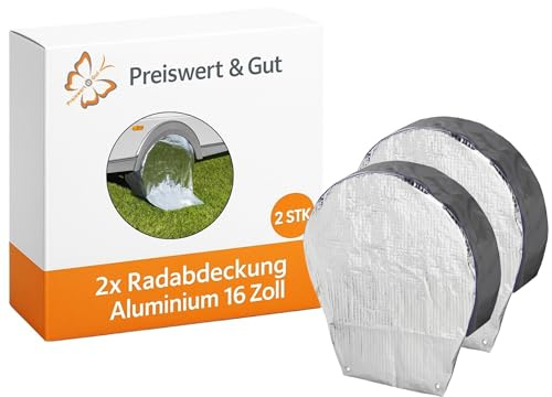 Preiswert&Gut Radschutzhüllen 70–78 cm – wetterfestes Polyester mit UV-Schutz & Ösen – Radabdeckung für Wohnmobil, Wohnwagen & Anhänger – langlebige Reifenabdeckung für Outdoor – 2 Stück