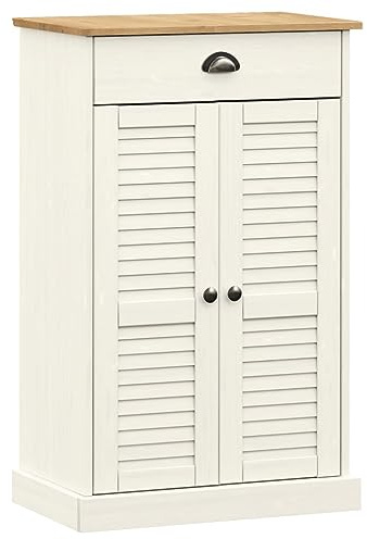 vidaXL Schuhschrank VIGO Weiß 60x35x96 cm Massivholz Kiefer