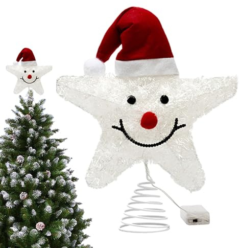 Weihnachtsbaumspitze Stern | Baumspitze Stern mit Lichtern Kreative Weihnachtsspitze, Weihnachtsdekorationen für Esstisch, Schreibtisch, Computertisch, Couchtisch, Konferenzraum Monozoz