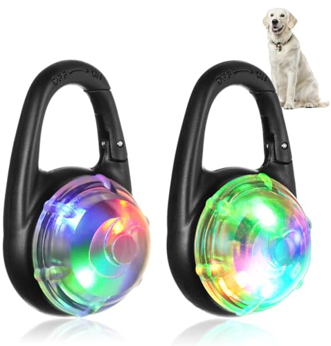 AUAUY 2ST LED Hundhalsbandsljus, LED-ljushängande nyckelring, Hundhalsband Charms Blinker Light, 3 Ljuslägen Hundlampor, LED Säkerhetsljus för mörkret för nattvandring Löpande Hundhalsband