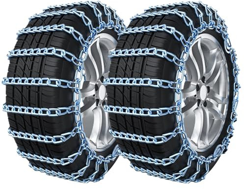 JXYQZD Schneeketten, Traktionskette Schneeketten, Universal Tragbare Notfall-Schneereifen Ketten, Reifenbreite 145 165 175 185 195 205 215 225 235 245 255 265 275 285(2 Pcs) (Size : 275)