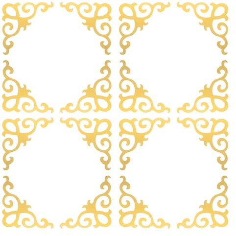 QUARKZMAN 16 Stück Wandtattoo Wohnzimmer, 10 cm x 10 cm Wandsticker Schlafzimmer Wandaufkleber Blumen für Schlafzimmer Zuhause Dekoration Wohnzimmer - Gold