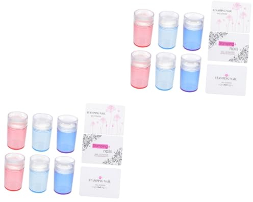 FRCOLOR 6sätze Nagelstempel Mit Deckel Transparentes Maniküre Zubehör Für Nail Art Nageldesign Stempelkopf