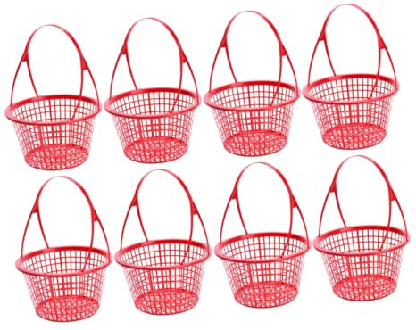 SEWOART Cestino con Manico per Raccolta Frutta 10 Pezzi, Cesto da Giardino Piccolo e Portatile per Fragole, Ciliegie e Bacche, Resistente e Multifunzionale per Trasporto e Conservazione