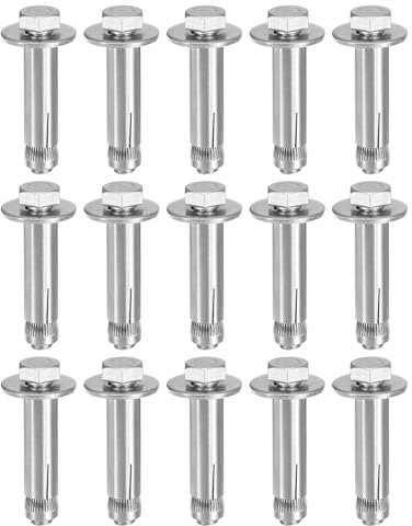 DTGN M10 x 60 Hex Expansion Bolts - 50Pack - Good for Concrete Dry Brick Block Walls - 304 Stainless Steel - Silver