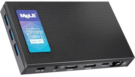 MeLE Quieter3C Lüfterloser Mini PC Windows 11 Pro Celeron N5105 Desktop Mini Computer 8GB 128GB 4K HDR HDMI Industrielles PC Entsperrtes Volle Funktion USB-C WiFi 5 | Jasper Lake N5100 (bis zu 2,8GHz, 4C/4T) 8GB 128GB 4K Dreifach-Display Zweifach-HDMI WiFi 5 BT5.1 Ethernet