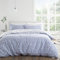 Bianca Shadow Leaves 200 Thread Count Cotton King Duvet Cover Set with Pillowcases French Blue