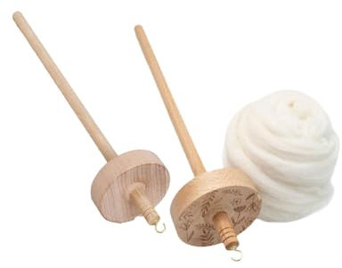 Baoblaze 2X Drop Top Whorl Garn Spinnen Tragbare Garn Winder Handwerk Garn Werkzeuge Top Whorl Garn für Gewebt Häkeln