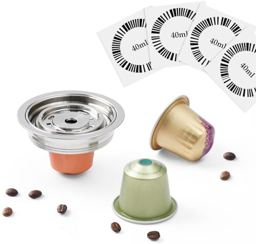Reusable Coffee Pod Adapter for Delonghi-ENV135, VertuoLine-GCA1, BENFUCHEN Stainless Steel Converter Holder for VertuoMachine, Brewing NEspresso-Original Coffee Flavor (Brew 40ML)