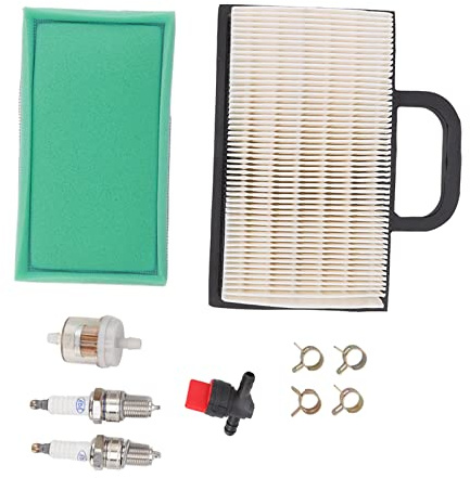 Sonew Set di Filtri 'aria per Tosaerba, Filtro 'aria di Ricambio, Pre-Filtro, Filtro del Carburante, Kit di Morsetti per Valvole per Trattorino BS, Accessori per Tosaerba Ad