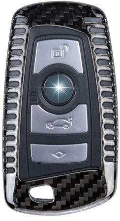 T-carbon Autoschlüssel Hülle Kompatibel mit BMW,Kohlefaser schlüsselhülle Kompatibel mit BWM1 2 3 3GT 4 5 5GT 6 7 Series X3 X4 M2 M3 M4 M5 M6 2009-2020 Schlüssel Schutzhülle,Schwarz