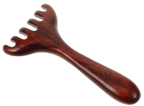 OSOLADY Guasha Massage Tool Kopfhautmassagegerät Massagekamm mit Griff Glatt Poliert und Tragbar für Reisen und Familie