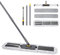 Myiosus Balai Serpillere Professionnel, 90cm Grande Balai Serpillère en Microfibre avec Manche Réglable en INOX, Balais à Plat avec 3 Tampons, Serpillere pour Nettoyage de Bureau, Garage, Entrepôt
