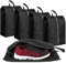 JAONLD Schuhtasche Reise 4 Stück Schuhbeutel Wasserdicht, Schuhtasche Sport zum Verpacken,Schuhbeutel Reise,Schuhtasche mit Reißverschluss für Trennung von Schuhen Kleidung Reisezubehör (Schwarz)