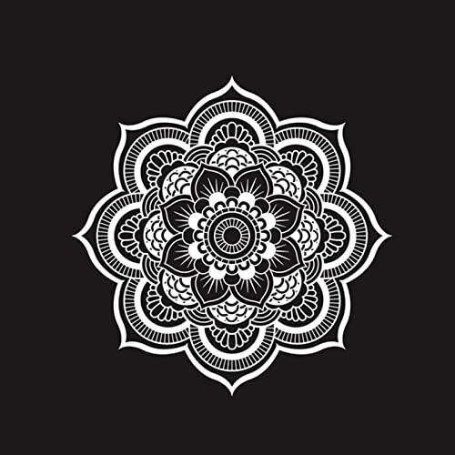 Auto PVC Aufkleber Auto Aufkleber halbe Mandala Vinyl Aufkleber Boho Aufkleber Mandala Blume Meditation Aufkleber Blume Aufkleber(Wit)