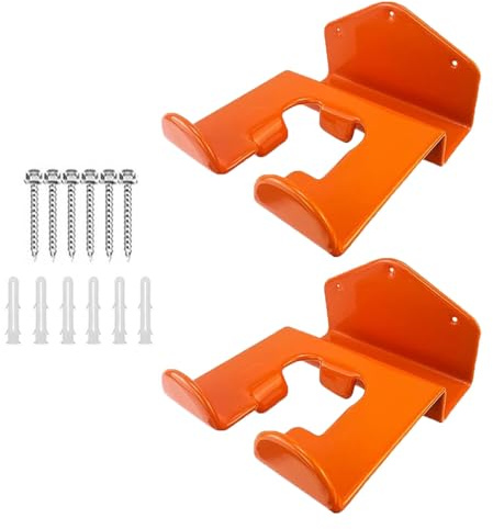 TopHomer 2 Pcs Garage Organizer Trimmer Rack, String Trimmer Hanger, Garage Wall Hooks, Garden Power Tool Hanger for Wall Mounted Hedge Trimmer Rack