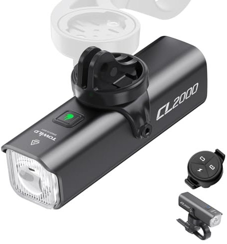 TOWILD CL2000 Bike Light 2000 Lumens 5000mAh Rechargeable USB-C LED Bicycle Light,Super Bright Anti-glared Design Front Bike Lights for Road Bike/MTB, IPX6 Waterproof 5 Mode Cycling Headlight