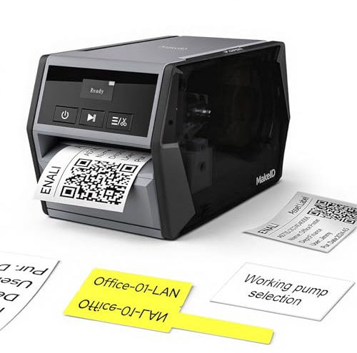 Makeid D50 Étiqueteuse Bluetooth Transfert Thermique, Rouleau 50mmx8m Inclus, Compatible PC/Smartphone, pour Fabrication, Laboratoires, Sécurité Pipelines, Chimie, Entrepôts