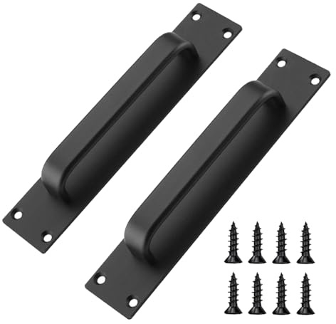 Joytey 2 Packs Door Handles Cabinet Pulls 7.87x1.57 in D Pull Handle with Screws Large Handle Pulls for Barn Garage Shed Gate Cupboard Wardrobe Doors Window Dresser Drawer Hotbed