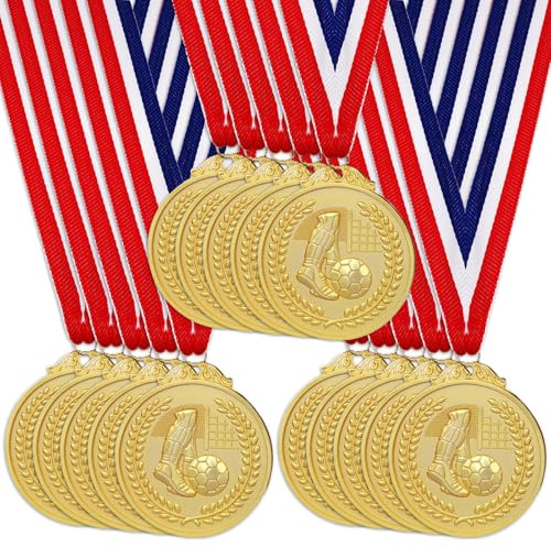 Behogan 15 medaglie per bambini: medaglie di compleanno per bambini, medaglie di calcio per compleanno per bambini e adulti, sport, calcio, bomboniere per feste
